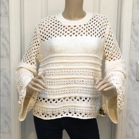IVORY LAZER CUT SWEATER - Picture 3 of 7